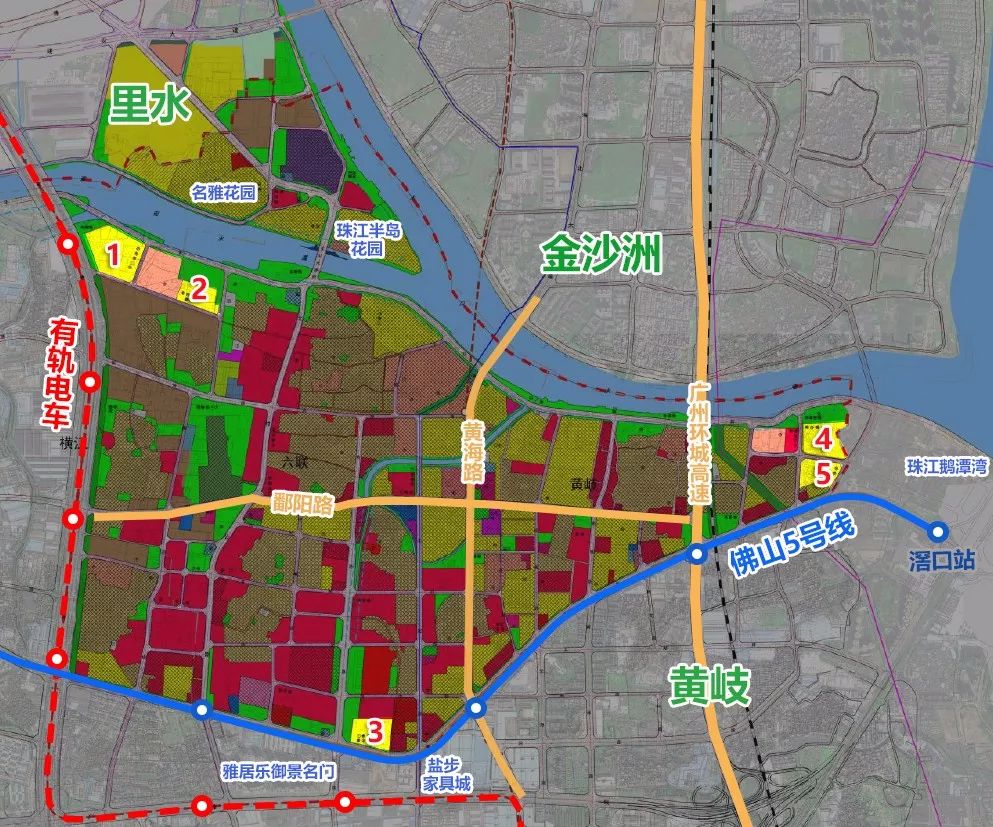 4,5号宅地位于片区东侧,近广州5号线滘口站,比邻望江豪宅珠江鹅潭湾.