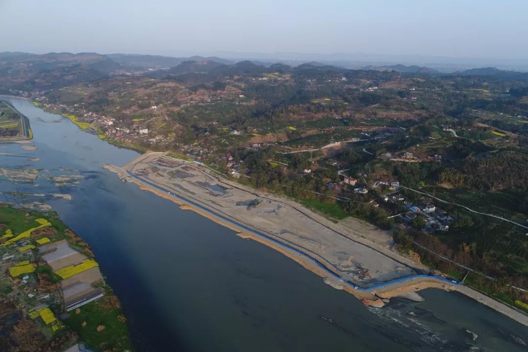 彭山区江口沉银水下考古发掘区全景