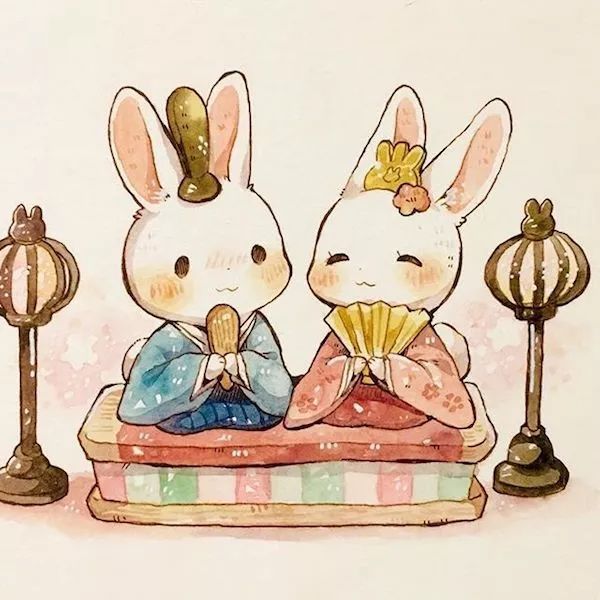 彩铅" 来自日本插画师mokarooru 笔下的萌宠 这是我见过最萌的小兔子