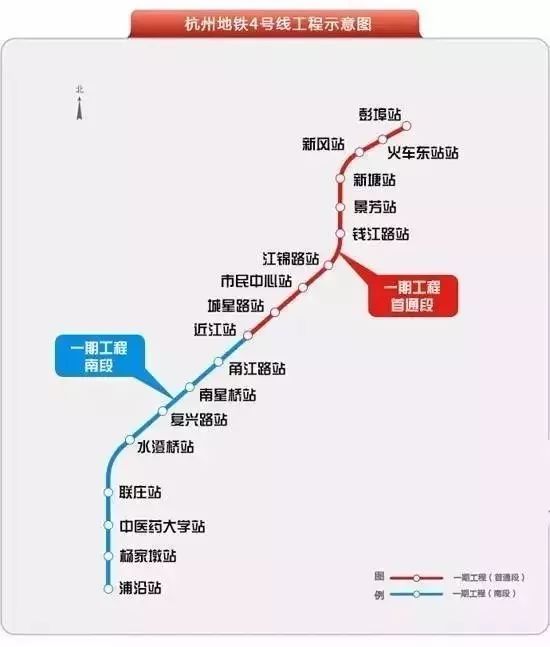 △杭州地铁4号线工程示意图