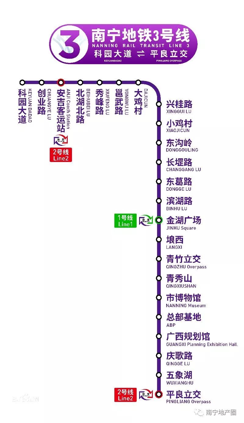 南宁地铁3号线线路图