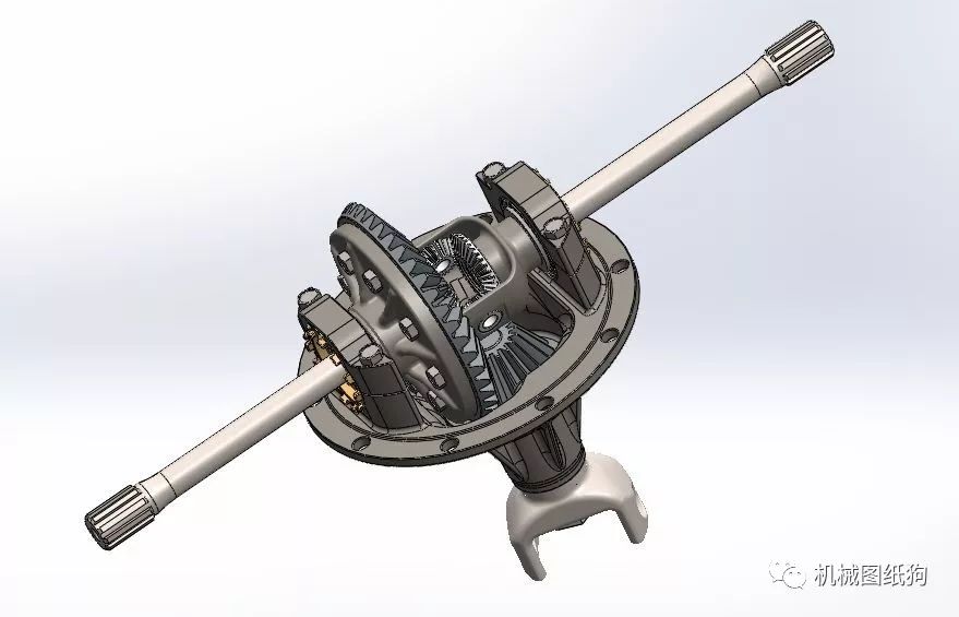 【差减变速器】锥形齿轮差速器图纸 step格式 附solidworks文件 机械