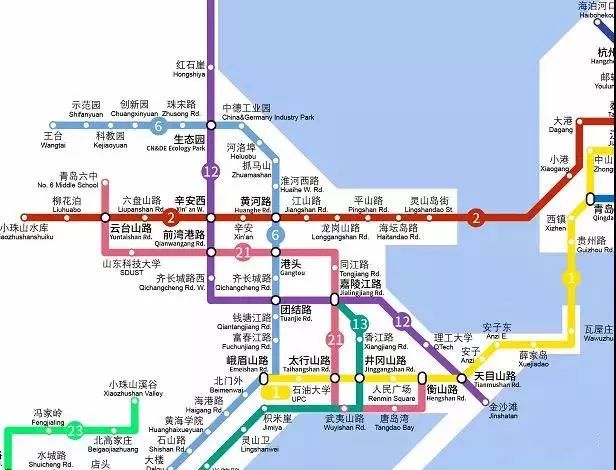总图2018青岛地铁28线线版规划图曝光,其中,经过西海岸的有:1号线,2号
