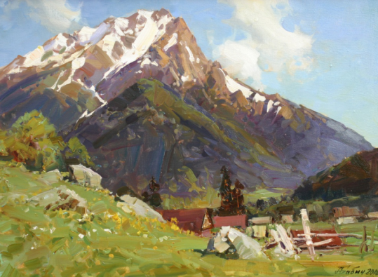 俄罗斯油画关于大山的艺术-亚历山大·巴比奇