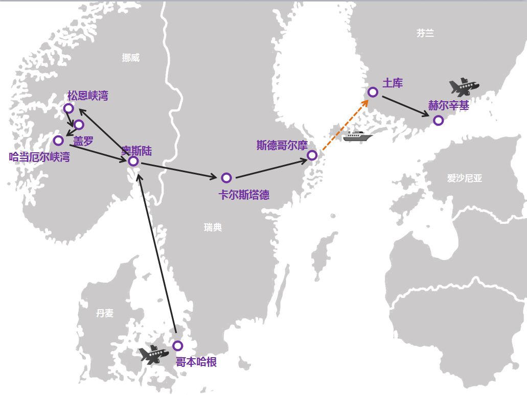 【北欧】北欧四国双峡湾单游轮11日