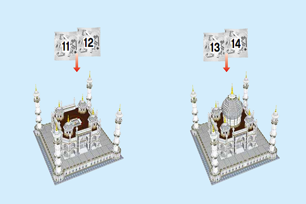 用乐高搭建印度泰姬陵,5000多块积木图纸,10256系列拼装教程!