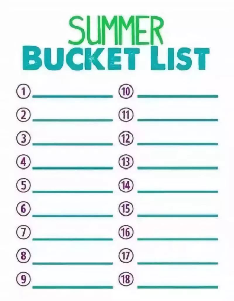 按照喜欢程度进行排序,列成暑期心愿表 summer bucketlist,如下