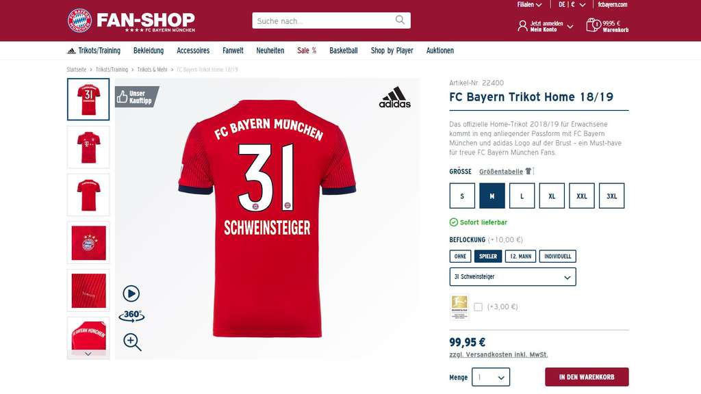 拜仁将为小猪举办告别赛 官网重新开售31号球衣
