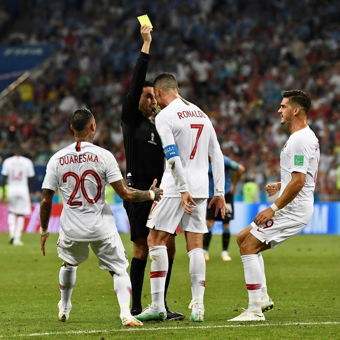 乌拉圭2-1葡萄牙 C罗告别世界杯