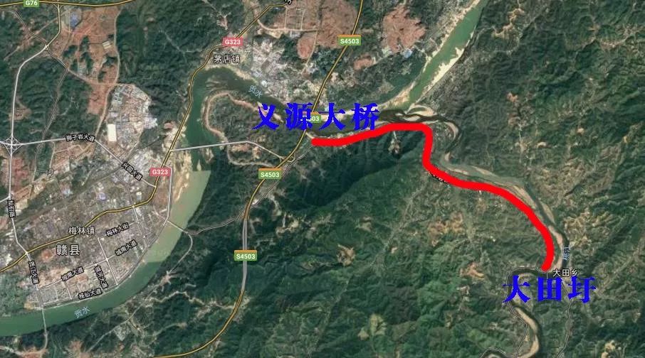 义源大桥至大田公路 横溪至信丰公路 横溪至信丰(赣县与信丰交界处立