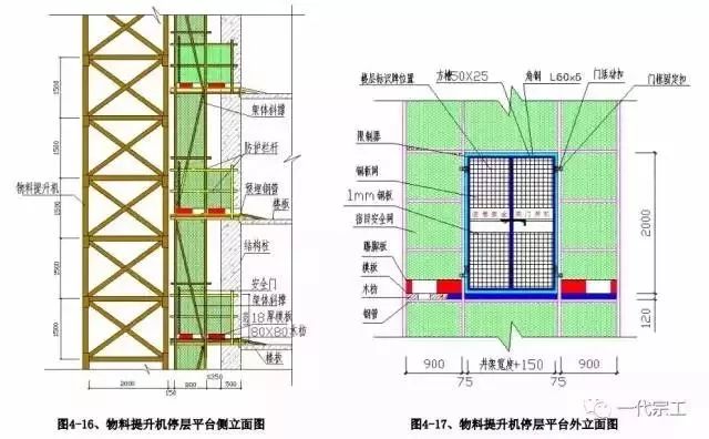 物料提升机操作室(卷扬机操作棚):操作室应采用定型化,装配式,应具有