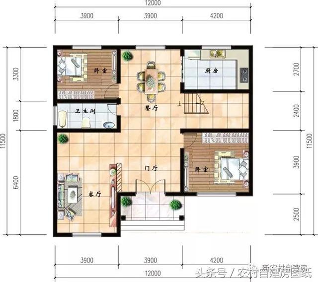 66平方米 结构类型:砖混结构 建筑高度:10.7米 开间:12米 进深:11.