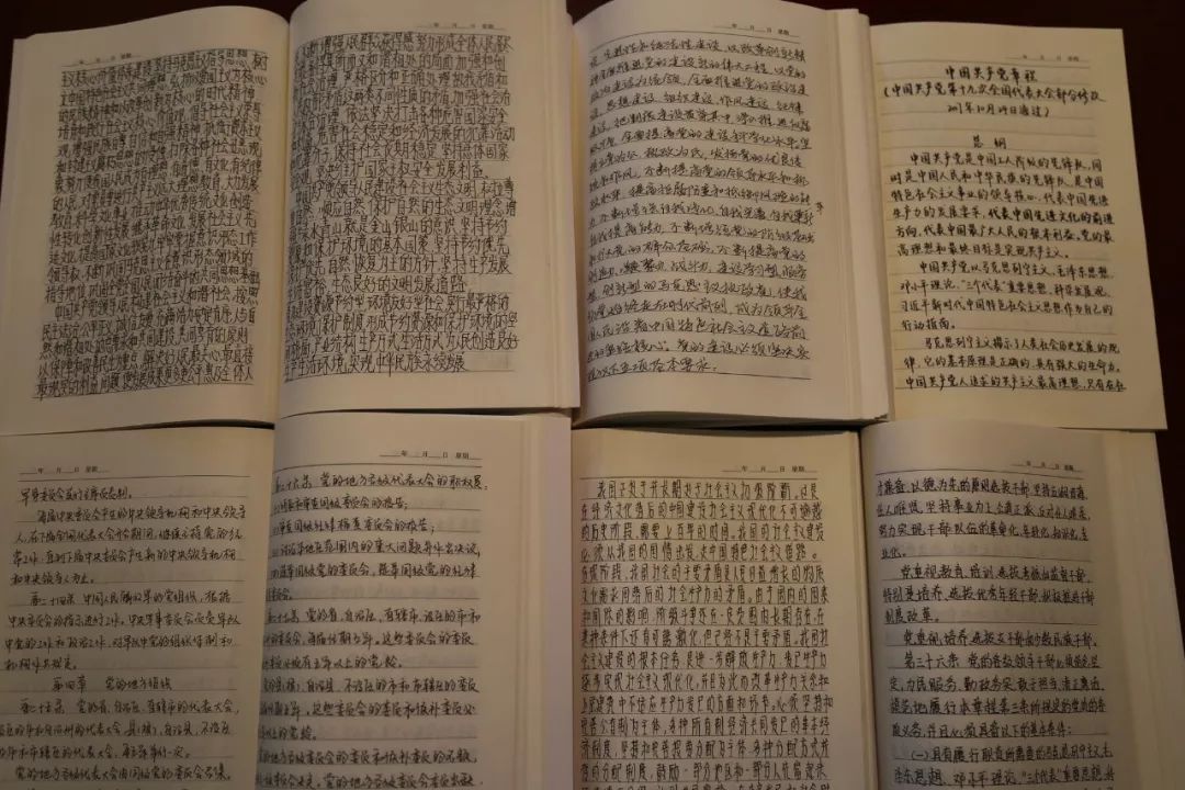 关注丨学习十九大手抄新党章—新东源党总支开展手抄新党章评选活动