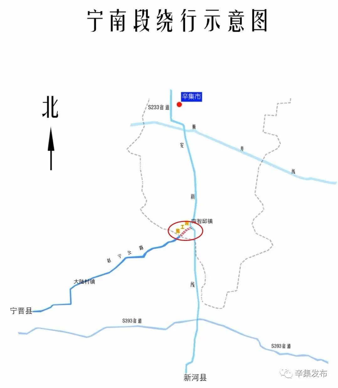 在现有公路占地范围内加宽改造,终于南智邱村西,与国道g230通武线(原
