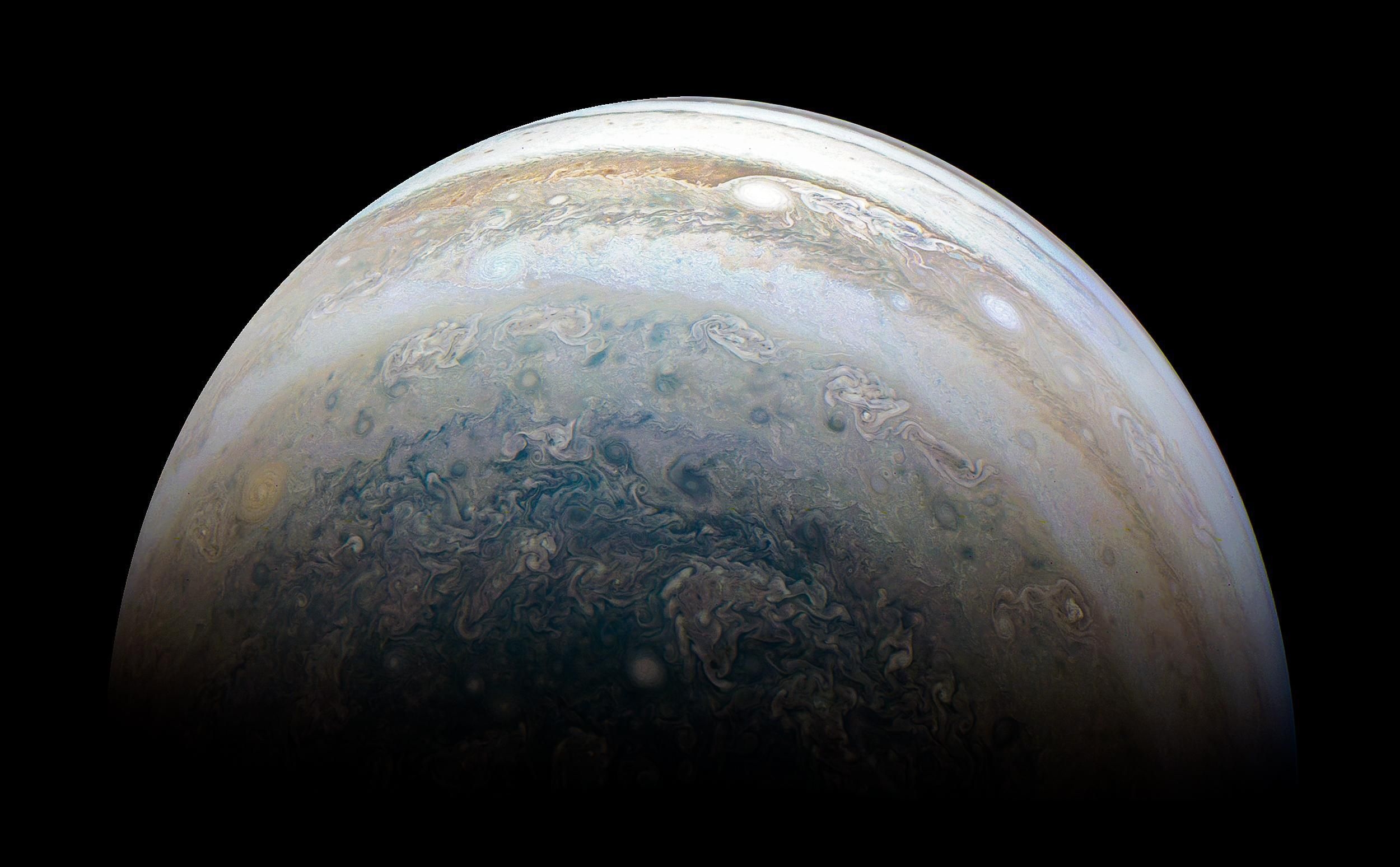 nasa公布朱诺号探测器发回最新木星拍摄图像,氨水混成