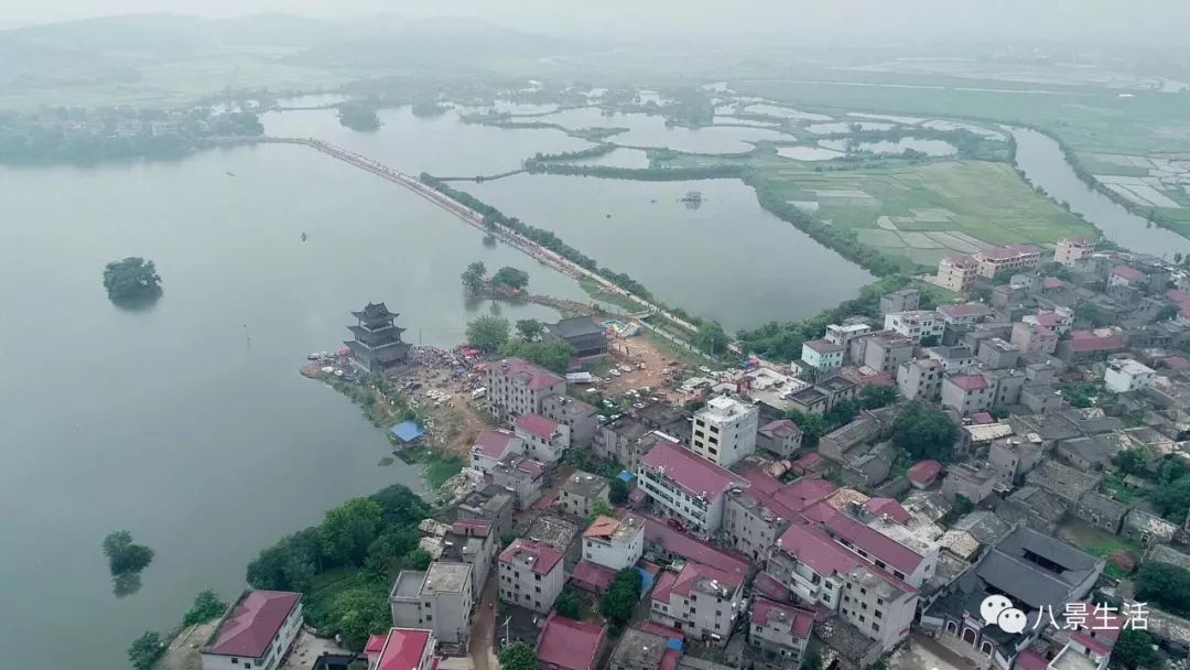 航拍高安八景礼港湖大片,高空看