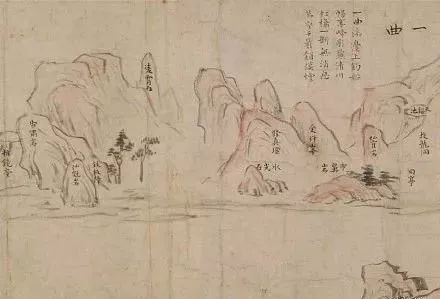 1753年姜世晃的《武夷山九曲图》局部