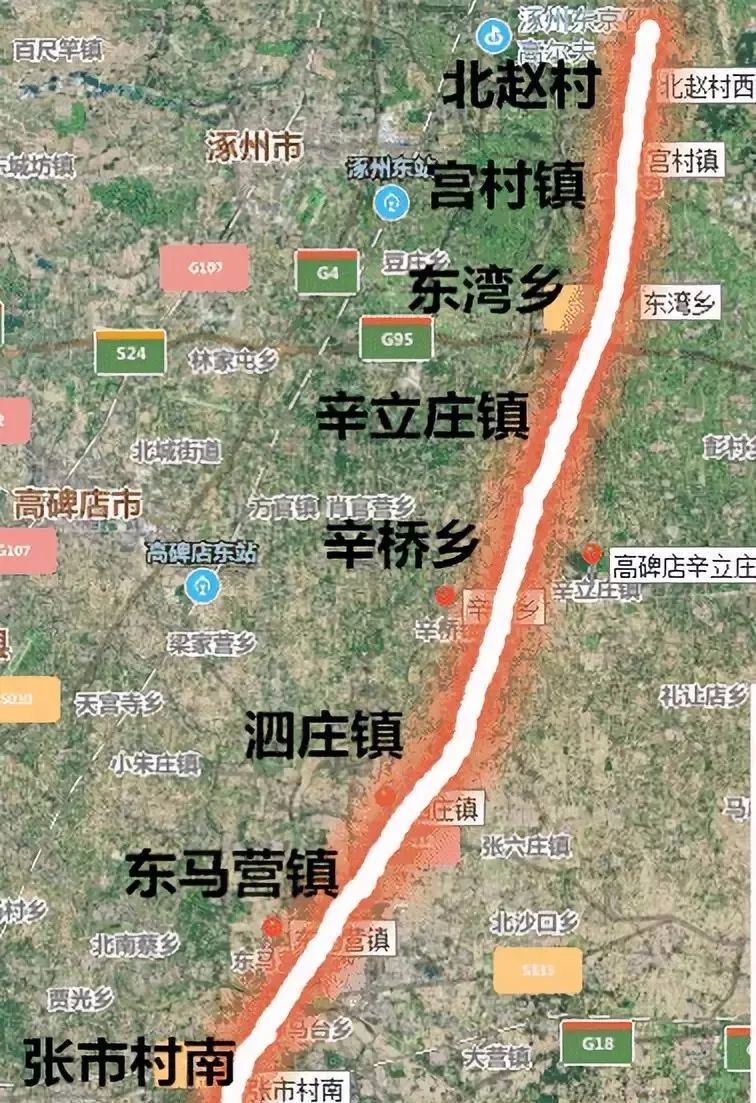 京雄高速横穿固安 近日,京雄高速河北段路线走向曝光,从地图上看,京