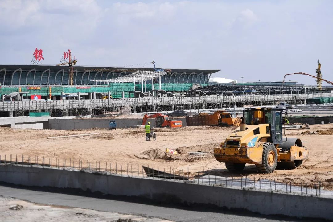 年底交付使用!银川国际航空港综合交通枢纽工程正加紧施工!