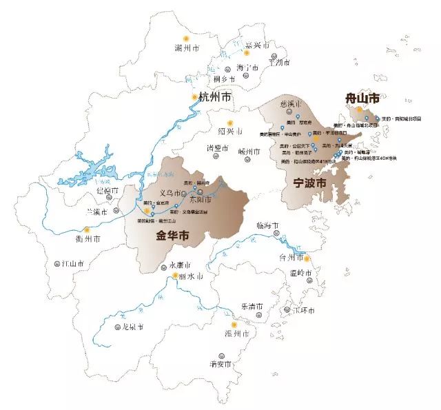 已形成宁波,金华和舟山三城核心驱动,十五盘联动的土地布局,可谓