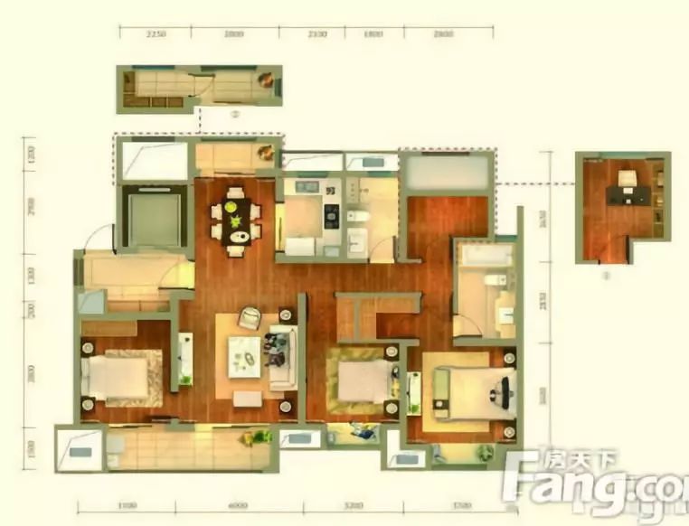 江湾府 建筑面积约139㎡户型 4房2厅2卫2.0版本