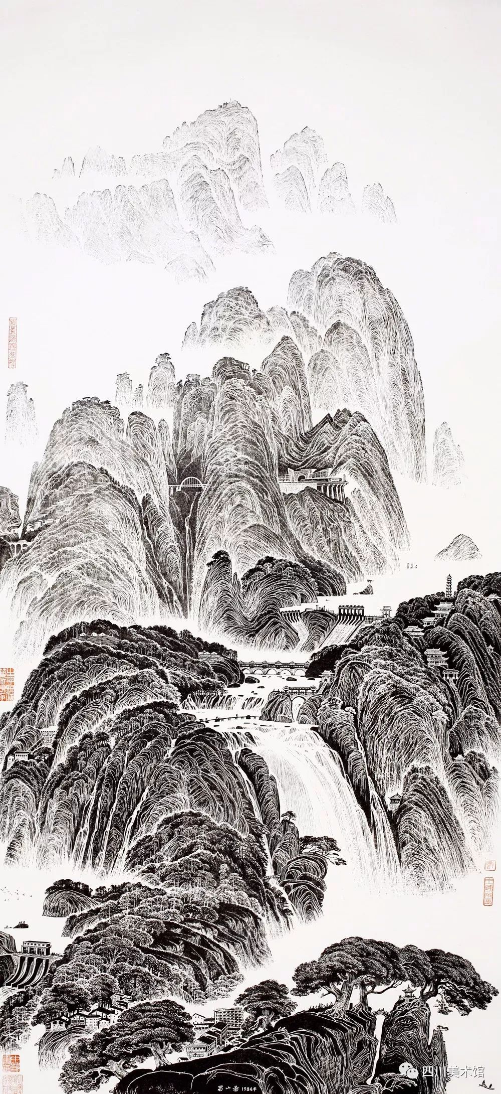 黑白木刻67×82 cm 1984年 徐匡 黑白木刻80×52cm 1984年 丰中铁