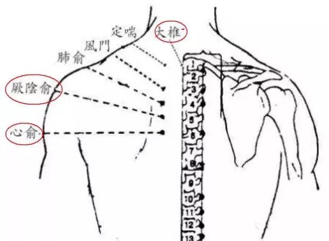 1,心俞,厥阴俞