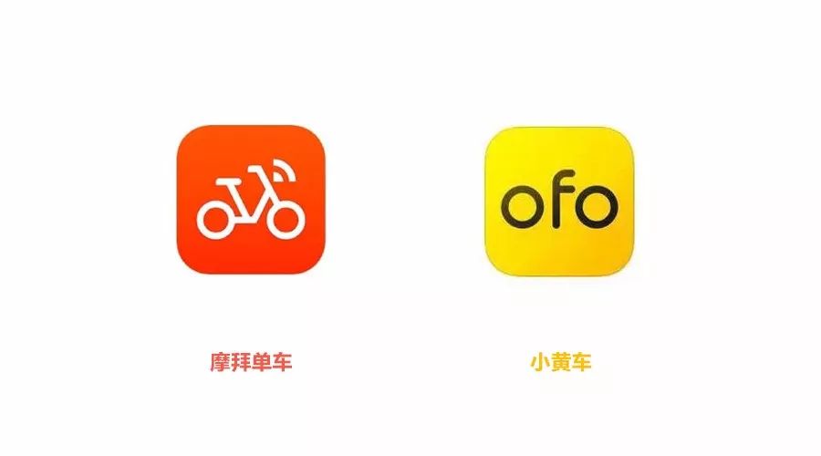 所以只拿比较有代表性的ofo小黄车和摩拜单车新logo举例,我们从小黄车