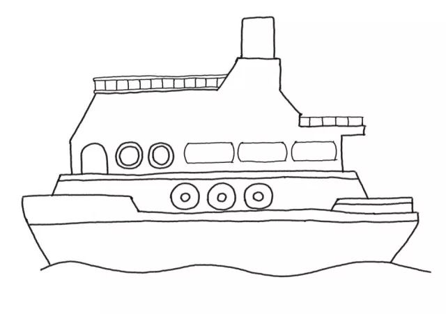 欢乐过假期!游轮简笔画