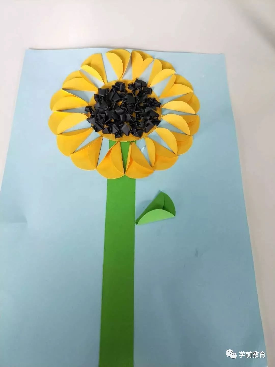 【手工】创意剪纸拼贴向日葵,金灿灿哦