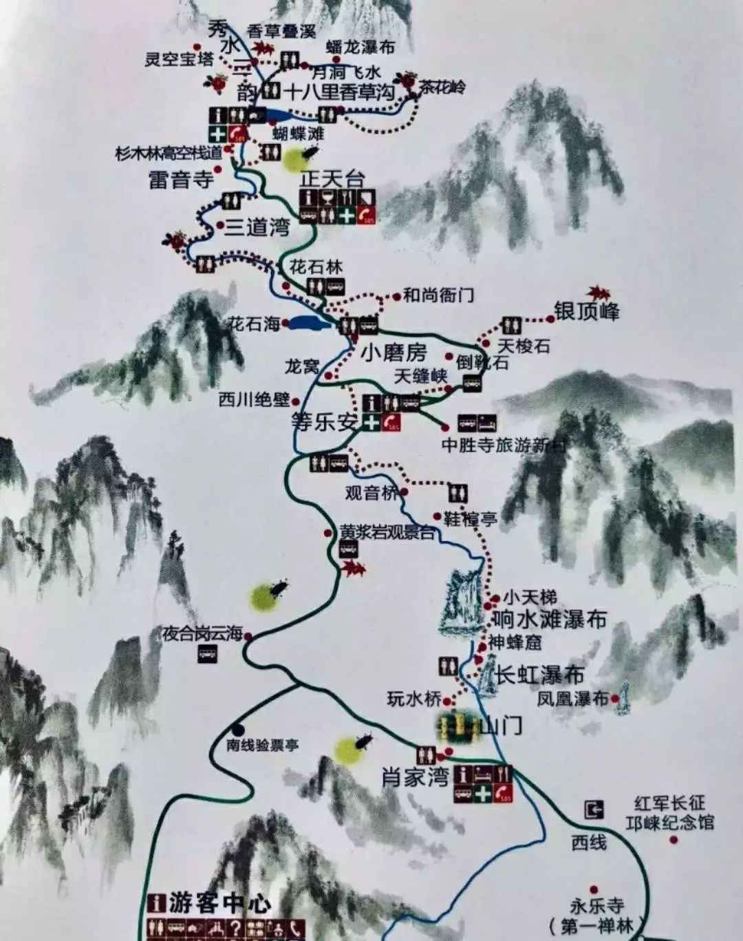 天台山景区地图