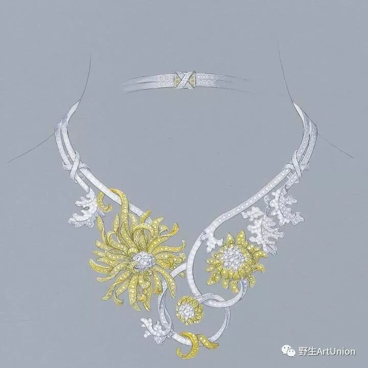 1000张珠宝首饰设计步骤图/线稿/彩铅/水彩/素描手绘