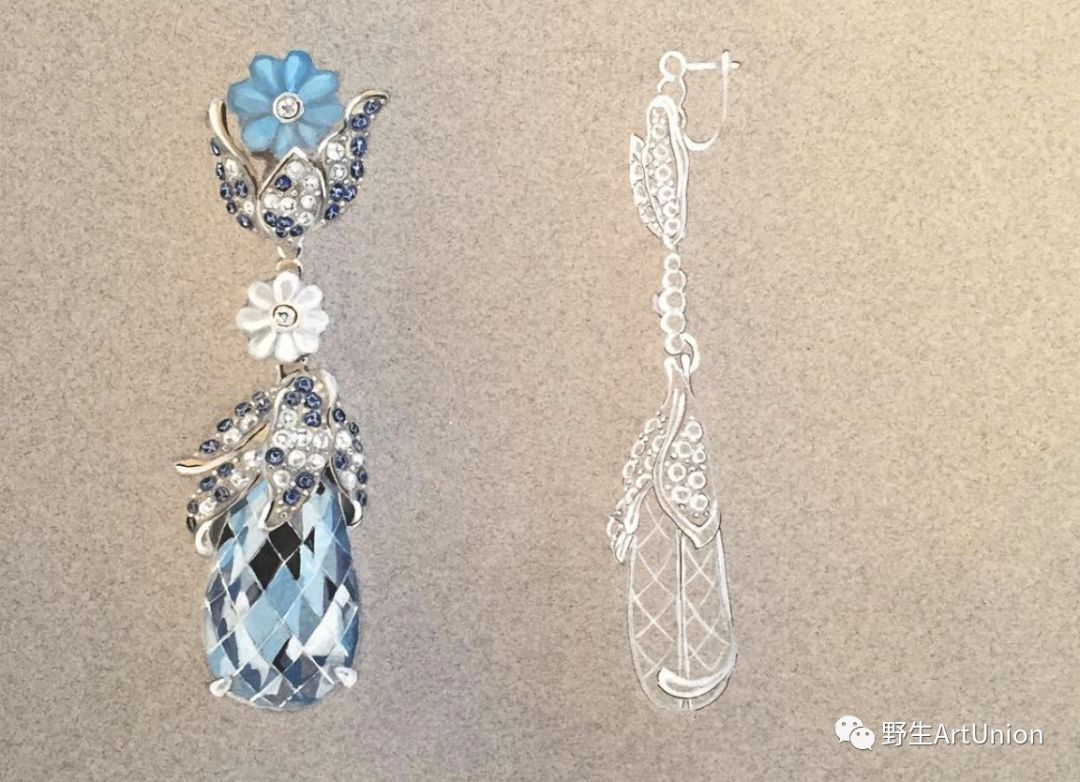 1000张珠宝首饰设计步骤图线稿彩铅水彩素描手绘素材免费领取