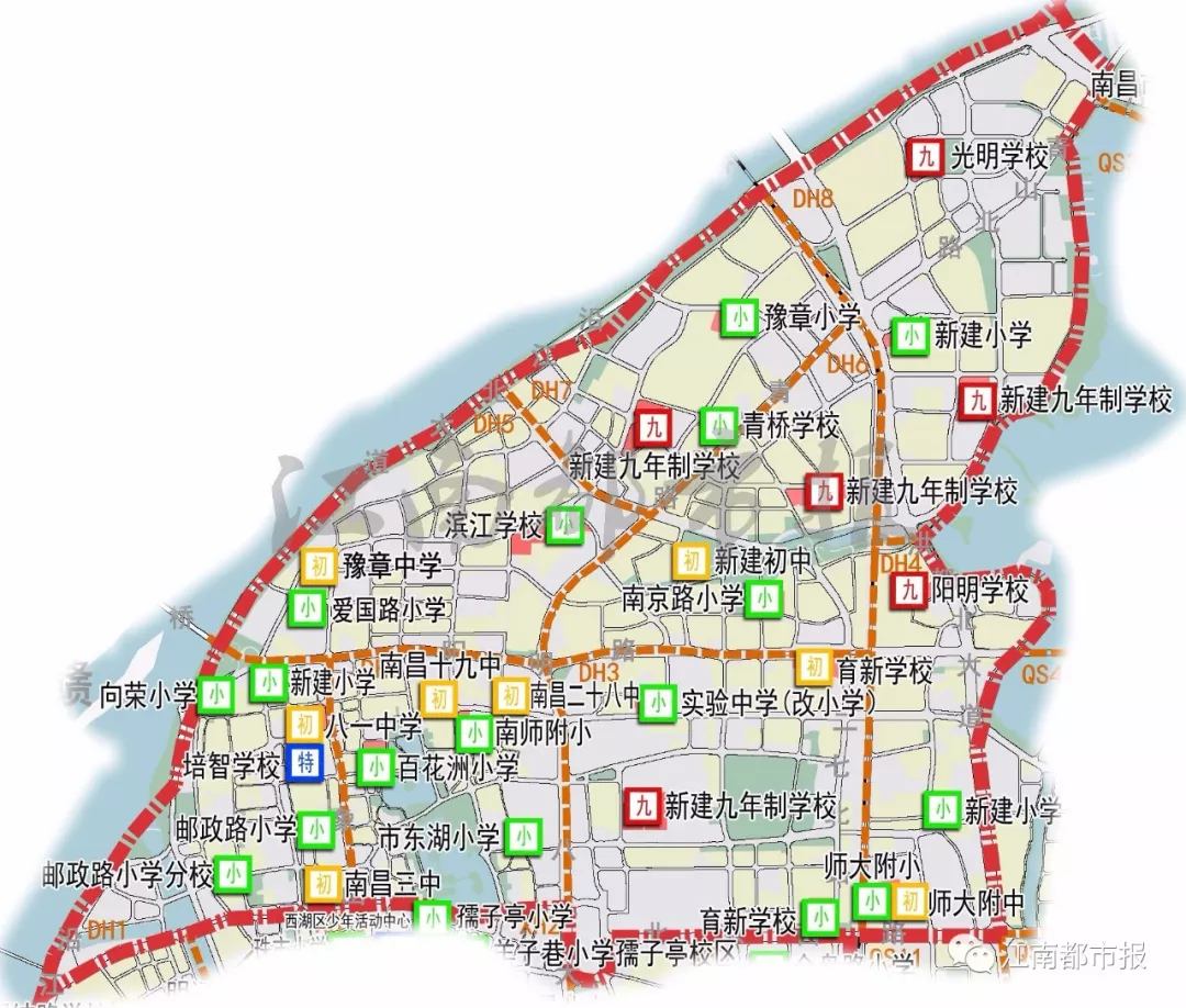 中心城区范围指南昌市总体规划(2001-2020)确定330平方公里范围,九龙