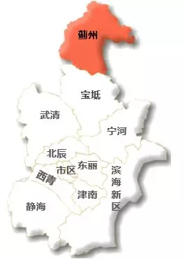 蓟州在天津市的位置图蓟州位于天津市最北部,其西襟,南联天津,东