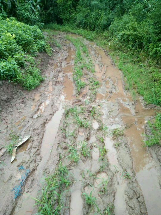 资阳市雁江区南津镇刘家村十组乡村公路下雨天,路烂,到处是坑坑洼洼没