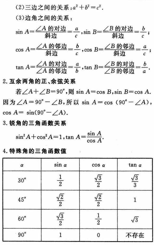 初中数学公式大全 给孩子打印一份 吃透了 保中考不低于100