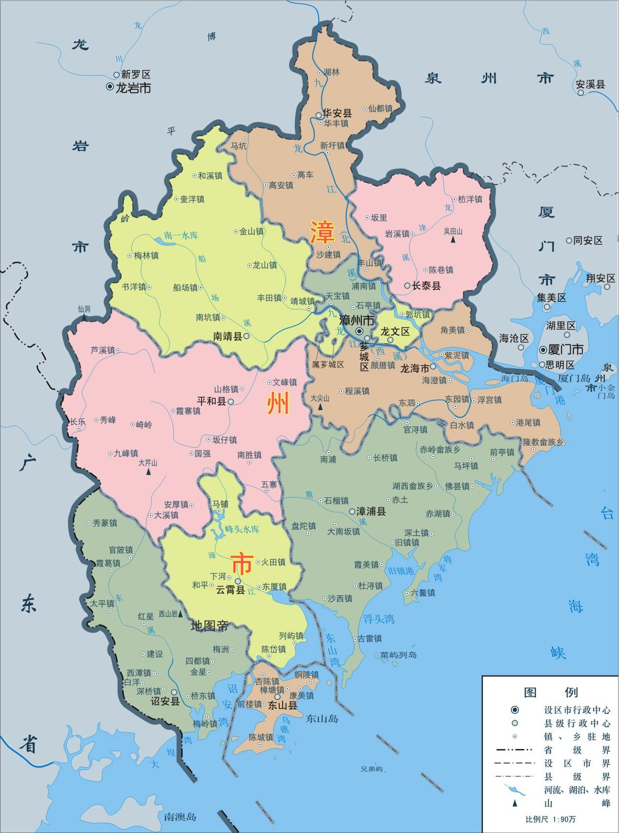 福建漳州芗城区有两块飞地,在南靖县境内,形状像龙