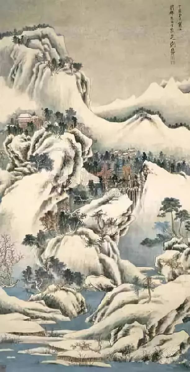 谢稚柳《寒林雪霁图》