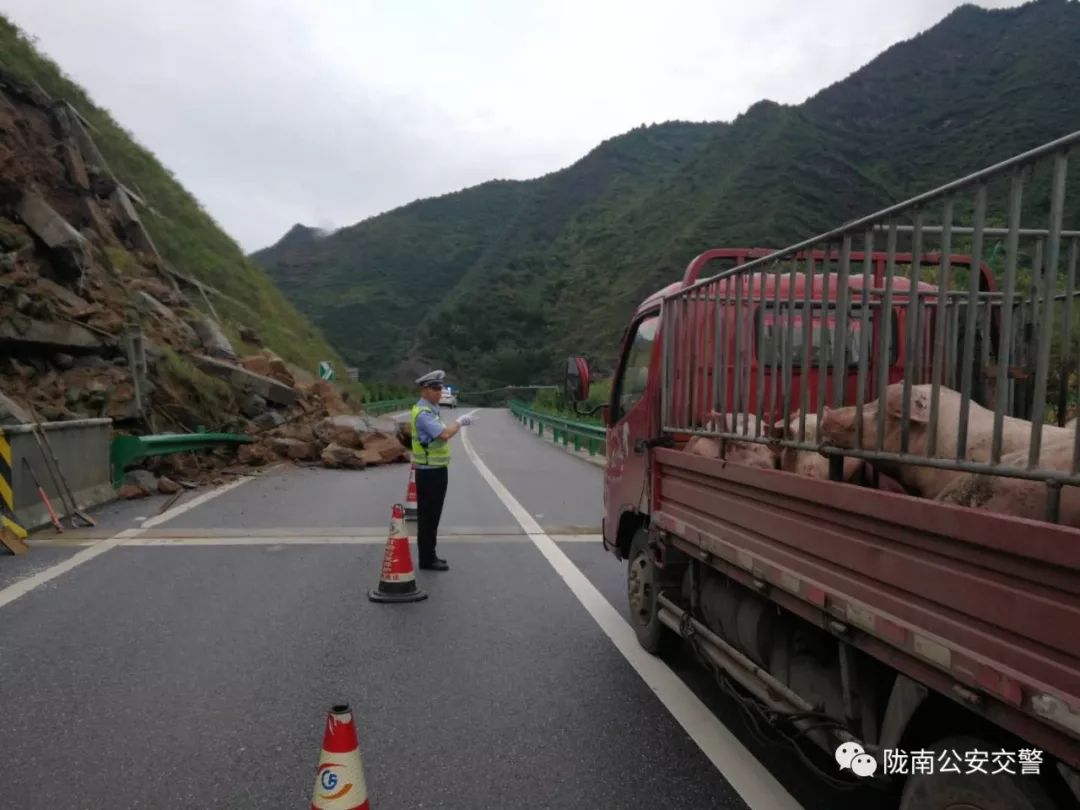 十天高速(g7011)陇南段:雨,路面湿滑;西峡隧道上行线(武都方向)封闭