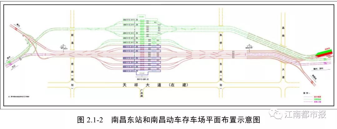 值得注意的是:昌景黄铁路引入南昌东站,并通过修建南昌西站至本线的