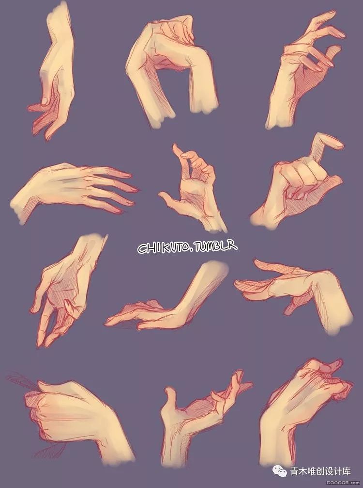 百家人体结构画法 之 手部-手势动作