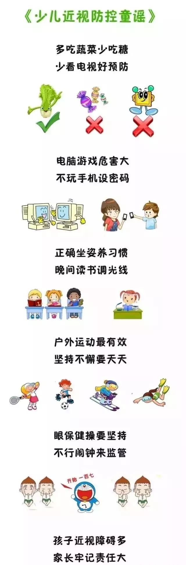 暑期来了,该找点知识填充一下熊孩子的脑袋了,下面这个护眼儿歌赶紧