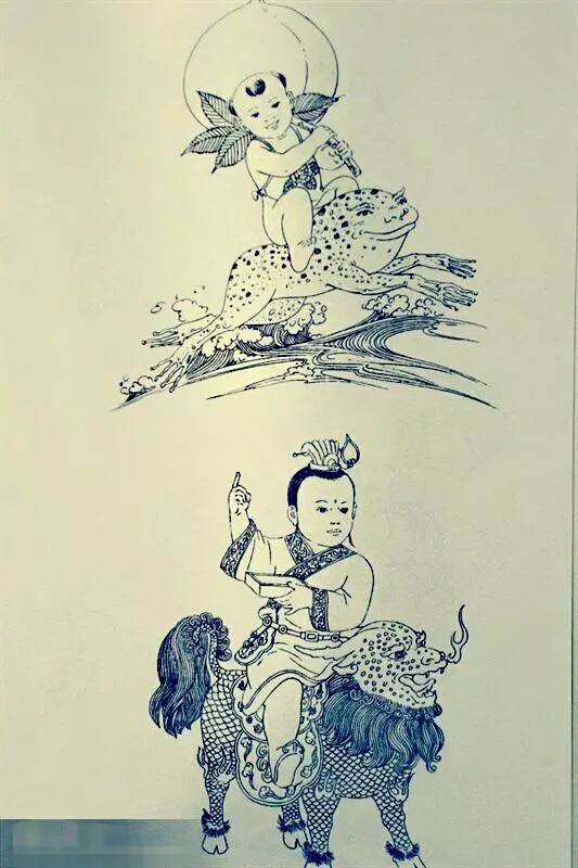 书画-国画素材:童婴白描图集,喜庆吉祥,活泼可爱