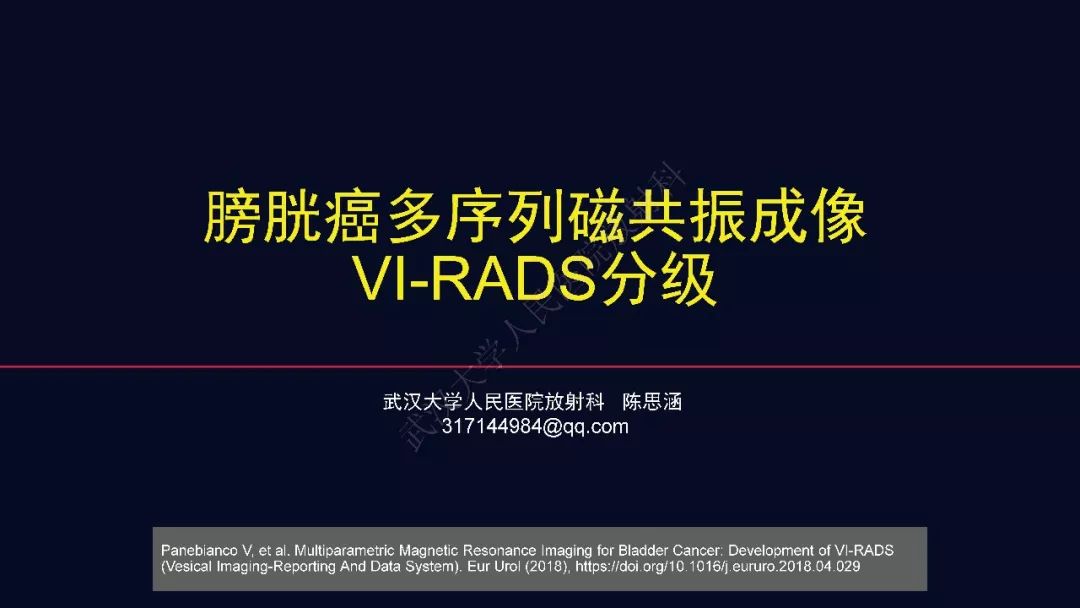 膀胱癌多序列磁共振成像virads分级