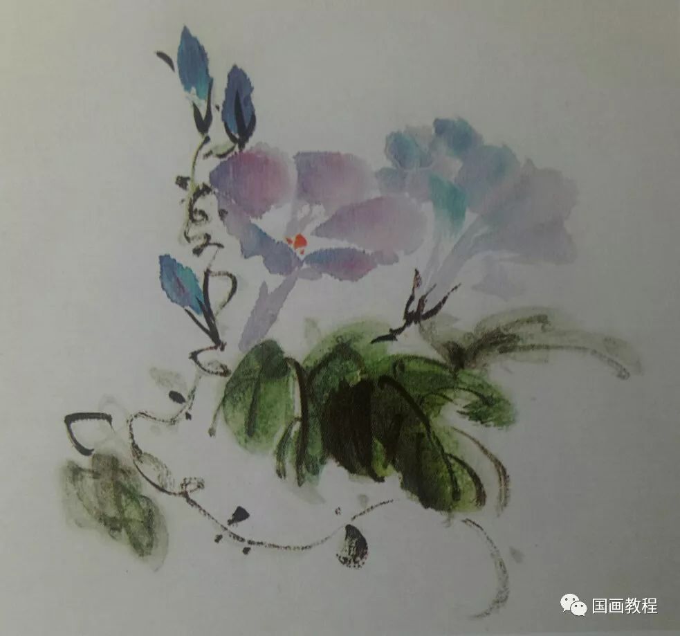 小写意花卉画法详解—花头的画法示例!