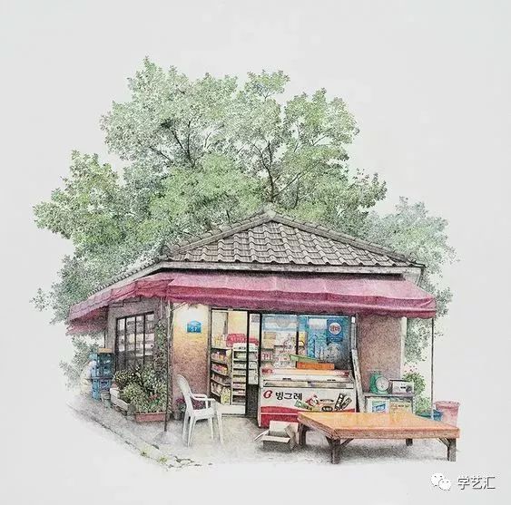 我觉得是,画的有个人特点 韩国艺术家lee me kyeoung的彩铅风景 用