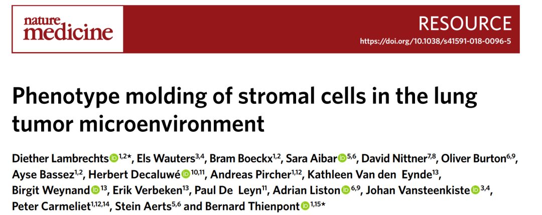 单细胞测序再下一城:nature medicine上的肺癌微环境研究