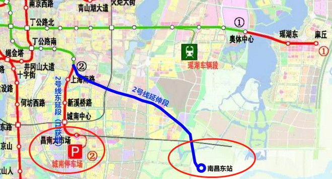 7公里,设站4座 而且在此基础上,根据最新规划 南昌地铁2号线还将延伸