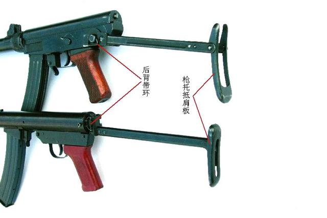 所以枪托易松动,影响射击精度;85式微声冲锋枪的枪托由装在枪尾部